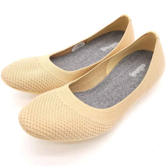 Allbirds (Womens 8.5) Tree Breezers Knit Ballet Flats Slip On‎ Shoe Peach Cream - Picture 1 of 9